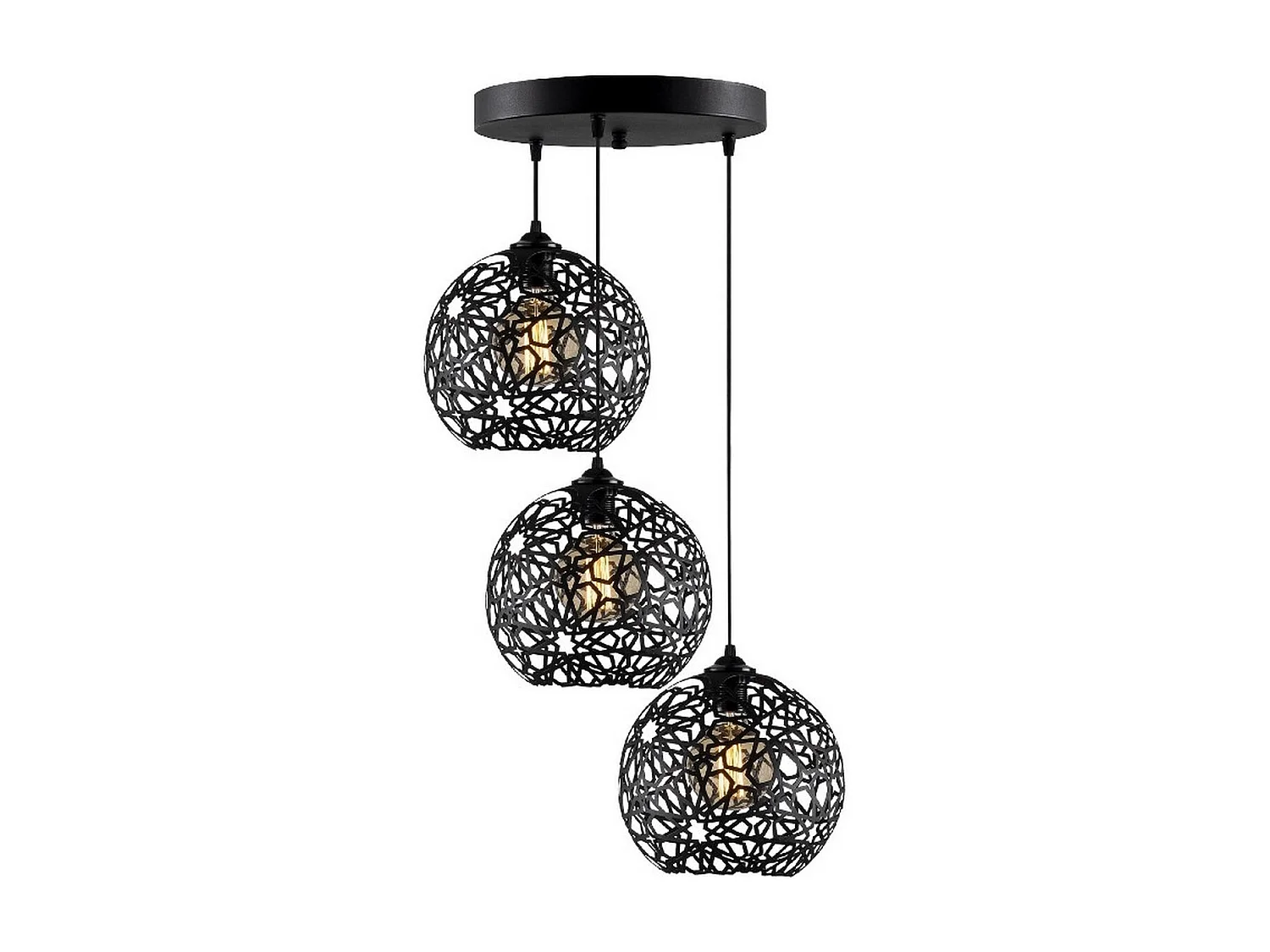 Hanglamp Siena - Zwart - 65x65x117 cm - EPIKASA