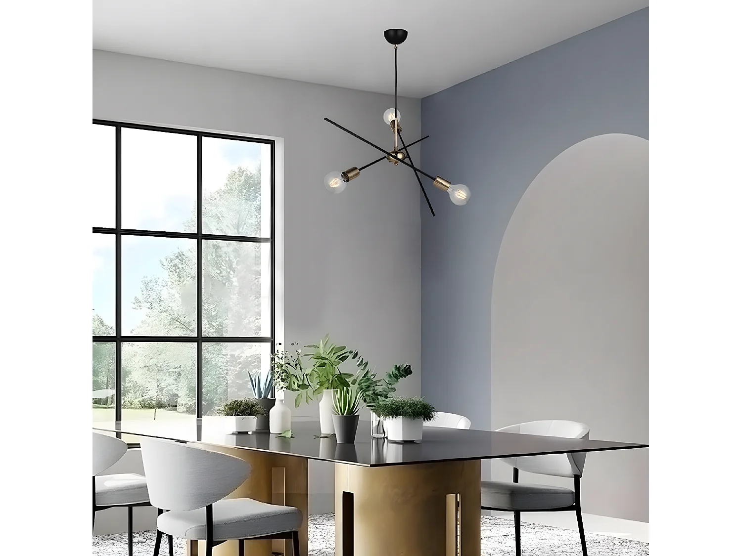 Suspension Pavia, Noir, 51,5x51,5x103,5 cm, EPIKASA