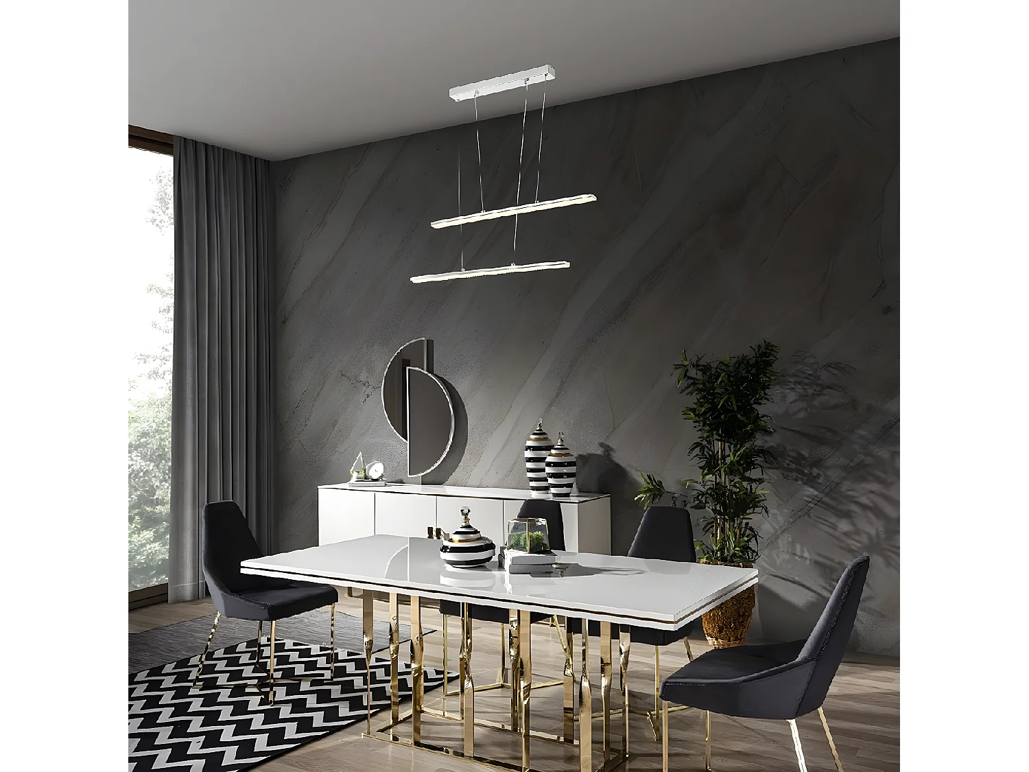 Suspension Modena, Chrome, 75x9,5x122 cm, EPIKASA