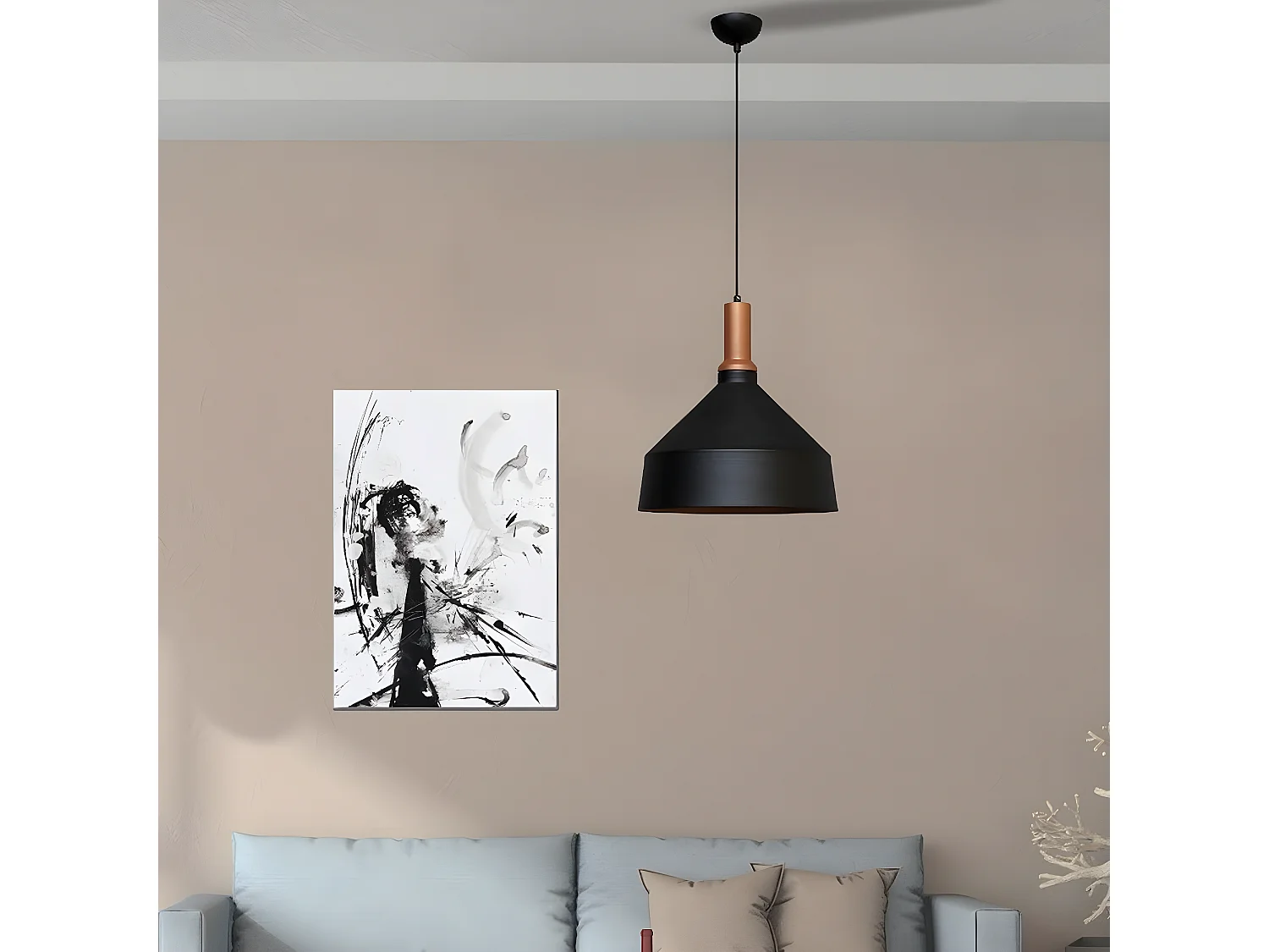 Suspension Firenze, Noir, 35x35x80 cm, EPIKASA