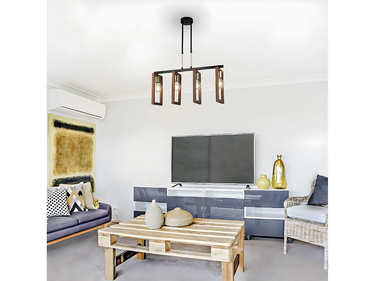 Hanglamp Como - Hout - 67x17x91 cm - EPIKASA