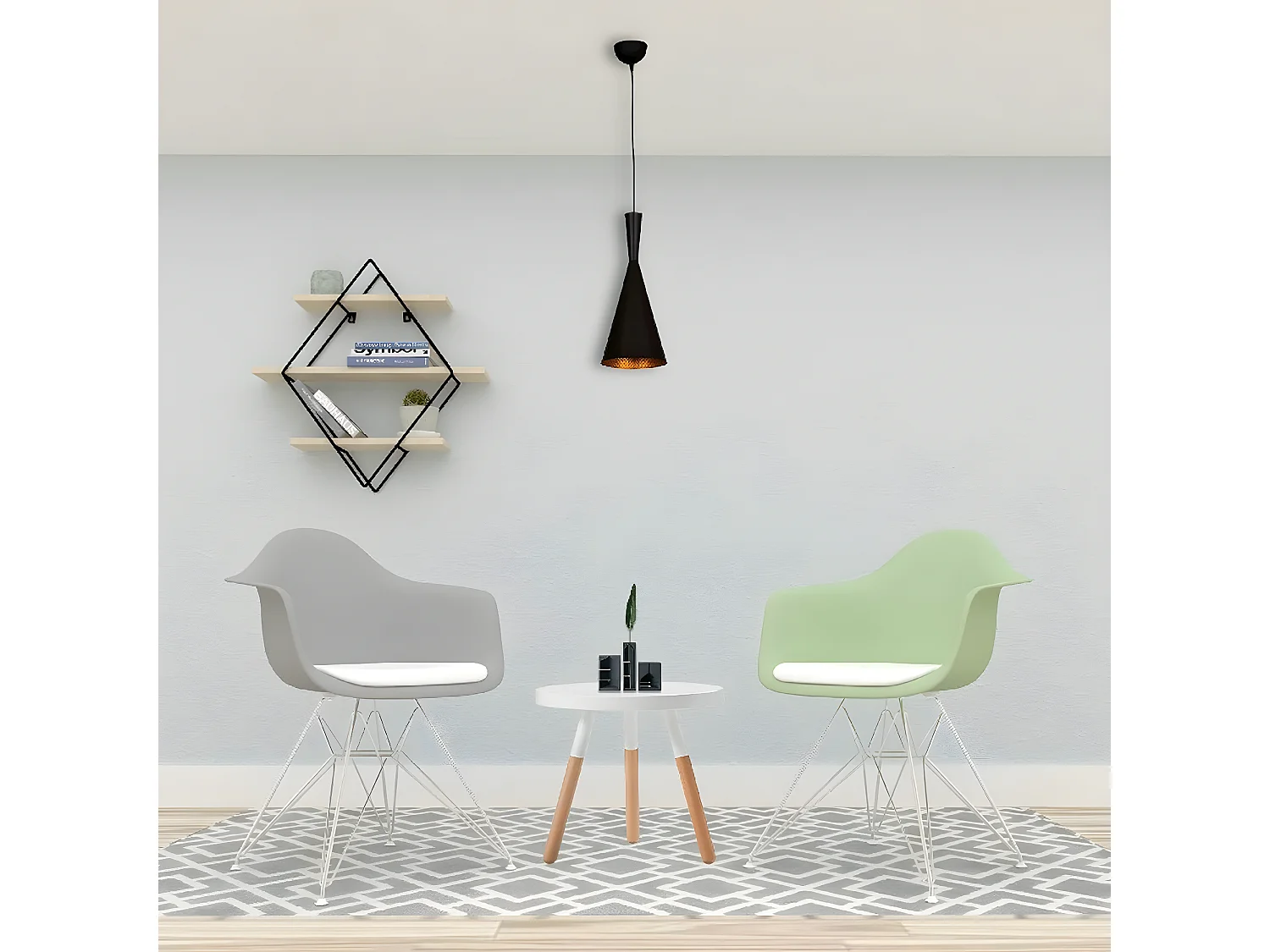 Suspension Varese, Noir, 19x19x136 cm, EPIKASA