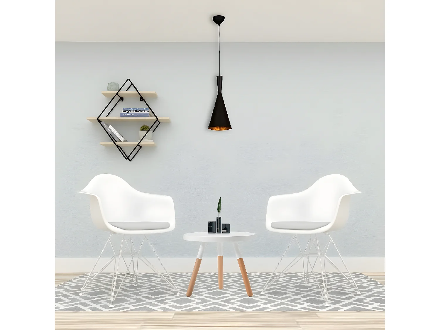 Suspension Varese, Noir, 19x19x136 cm, EPIKASA