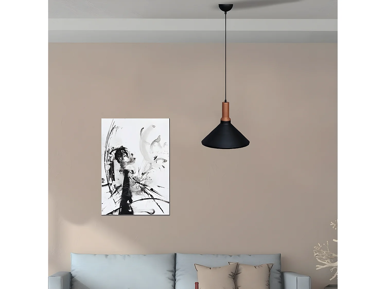 Suspension Firenze, Noir, 32x32x80 cm, EPIKASA