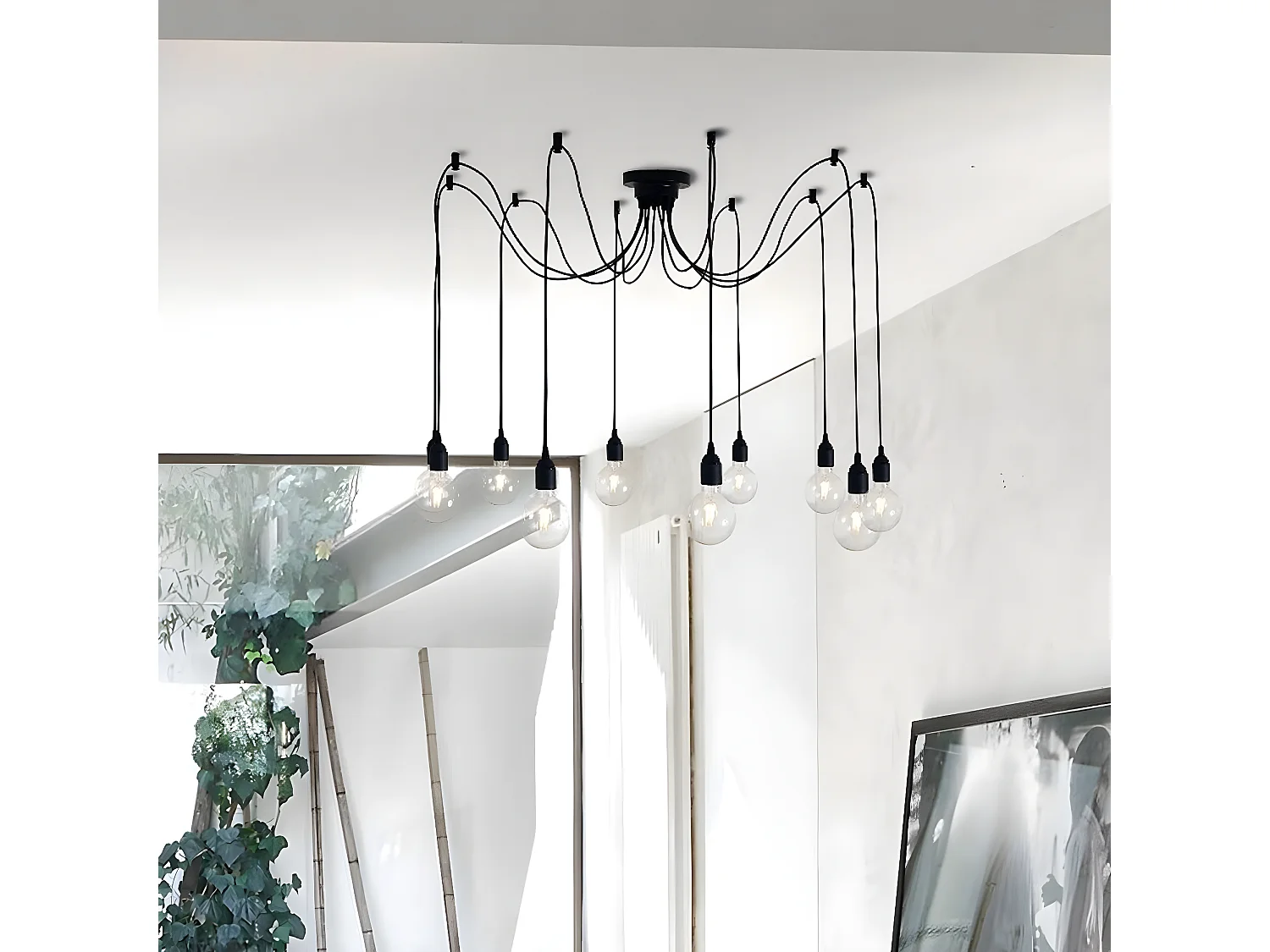 Suspension Andria, Noir, 120x120x63 cm, EPIKASA