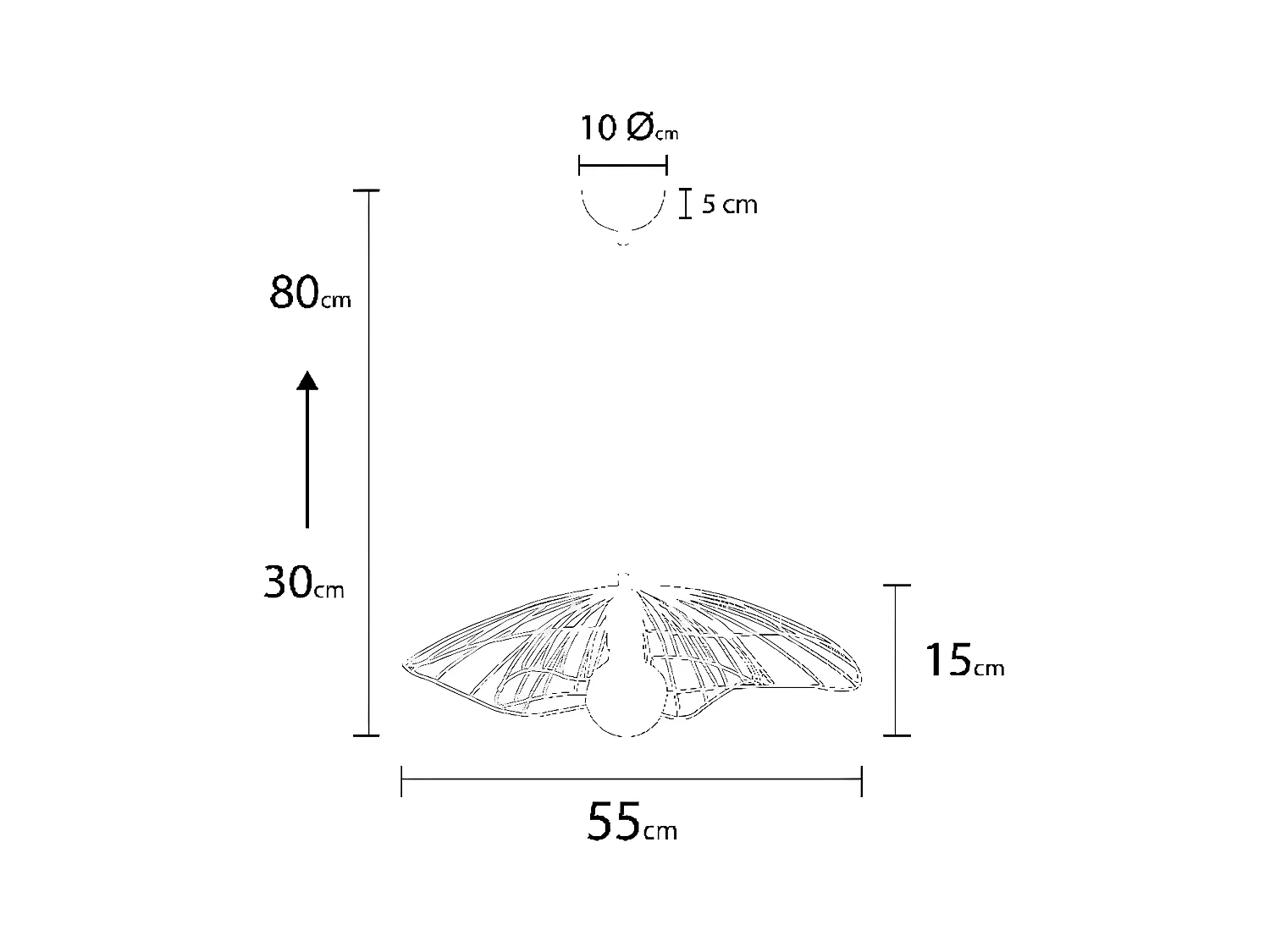 Suspension Venezia, Blanc, 55x55x80 cm, EPIKASA