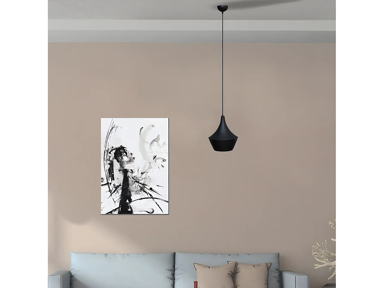 Suspension Firenze, Noir, 25x25x80 cm, EPIKASA