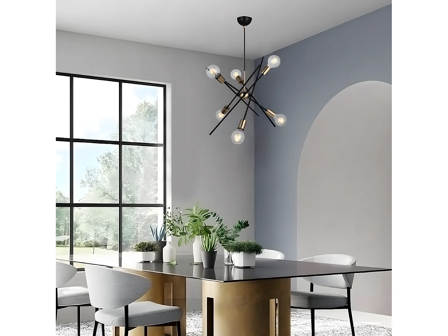 Suspension Pavia, Noir, 51x51x121 cm, EPIKASA