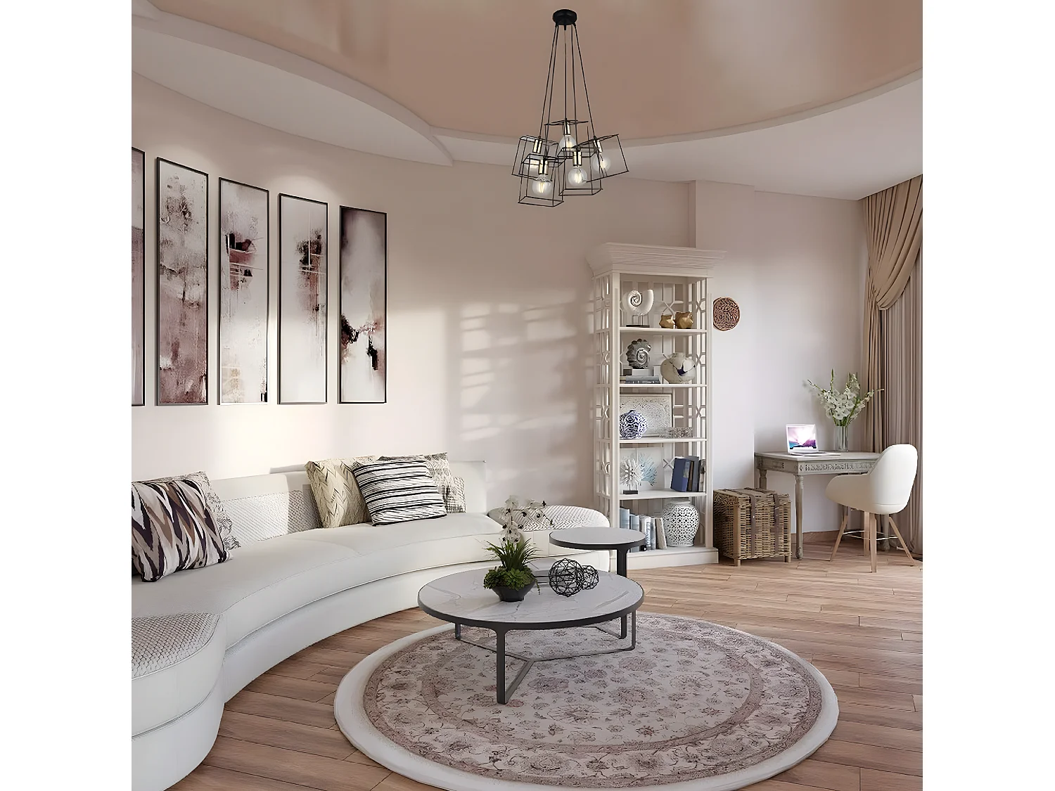 Candeeiro Suspenso Milano, Preto, 43x43x117 cm, EPIKASA