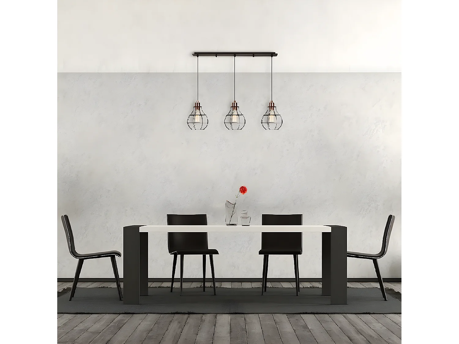 Suspension Urbino, Noir, 100x20x113 cm, EPIKASA