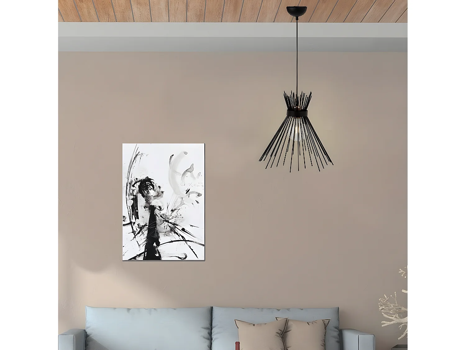 Suspension Belluno, Noir, 36x36x80 cm, EPIKASA