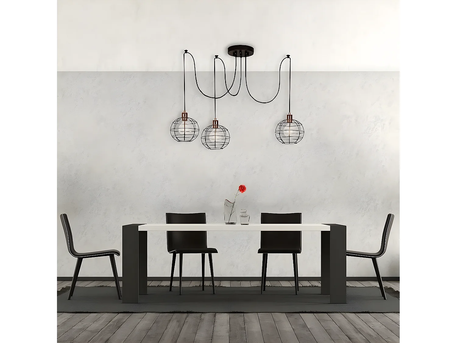 Suspension Barletta, Noir, 180x180x113 cm, EPIKASA