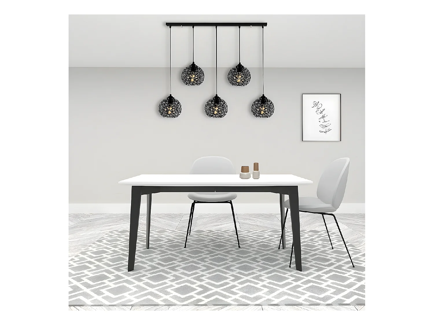 Hanglamp Siena - Zwart - 90x17x119 cm - EPIKASA