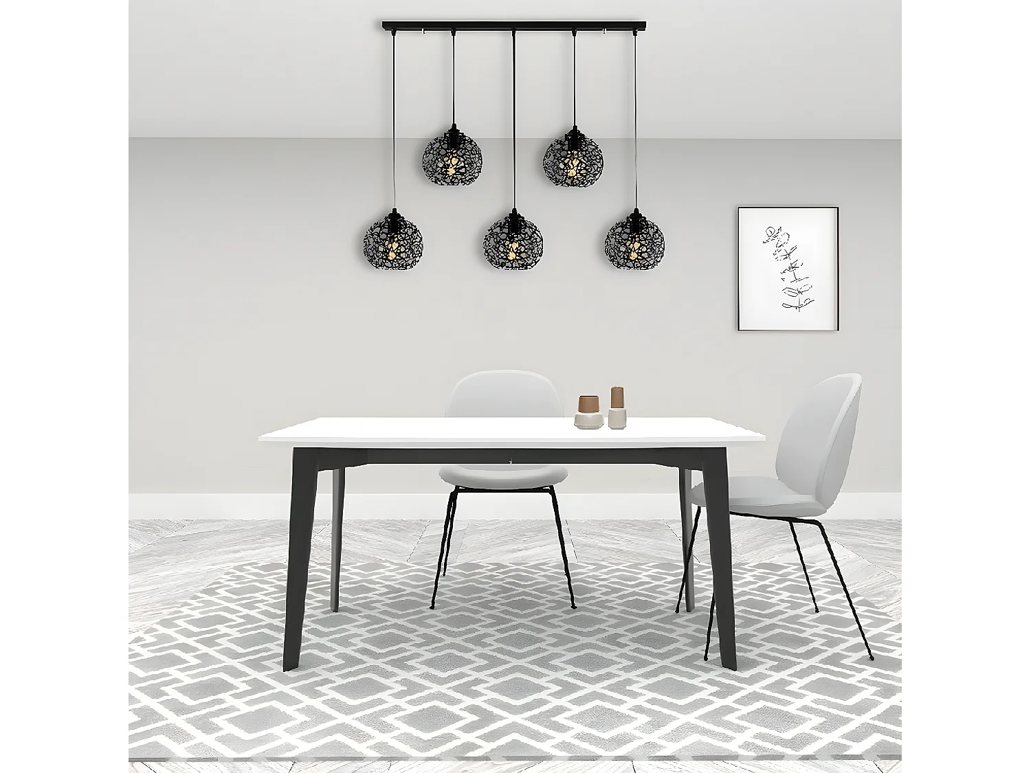 Hanglamp Siena - Zwart - 90x17x119 cm - EPIKASA