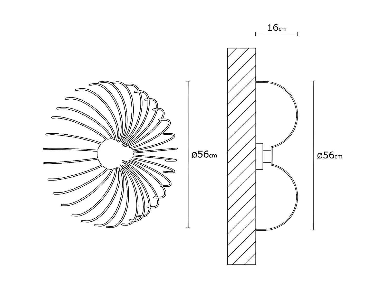 Plafondlamp Carrara - Zwart - 56x56x16 cm - EPIKASA