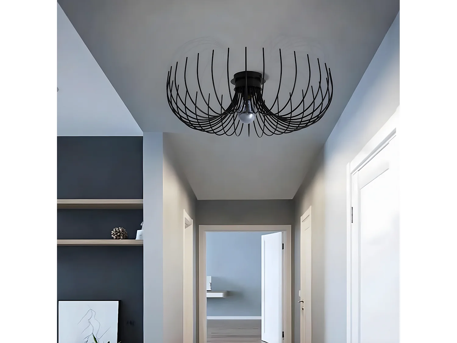 Plafondlamp Carrara - Zwart - 56x56x16 cm - EPIKASA