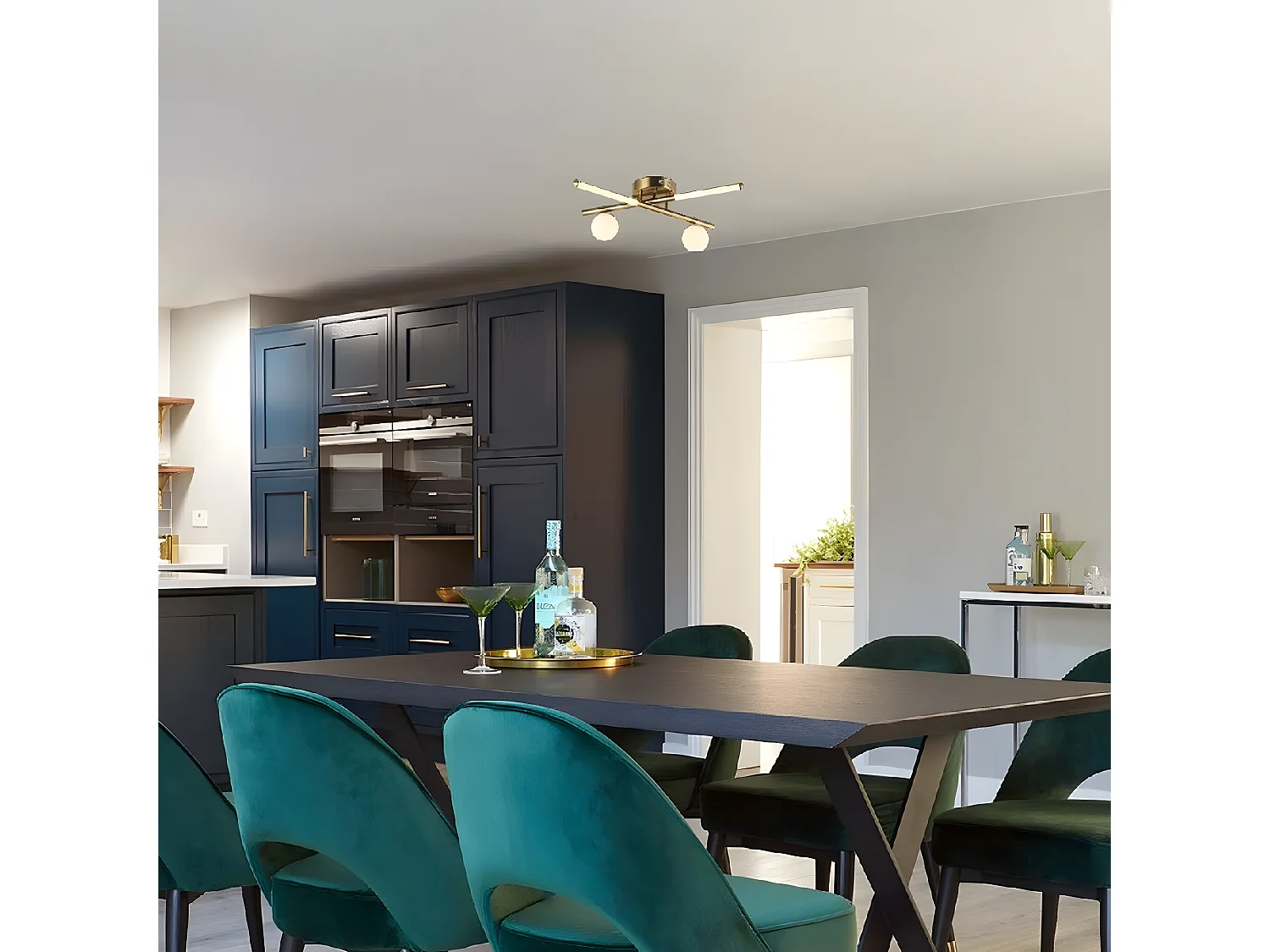 Plafondlamp Vercelli - Goud - 61x56x21 cm - EPIKASA