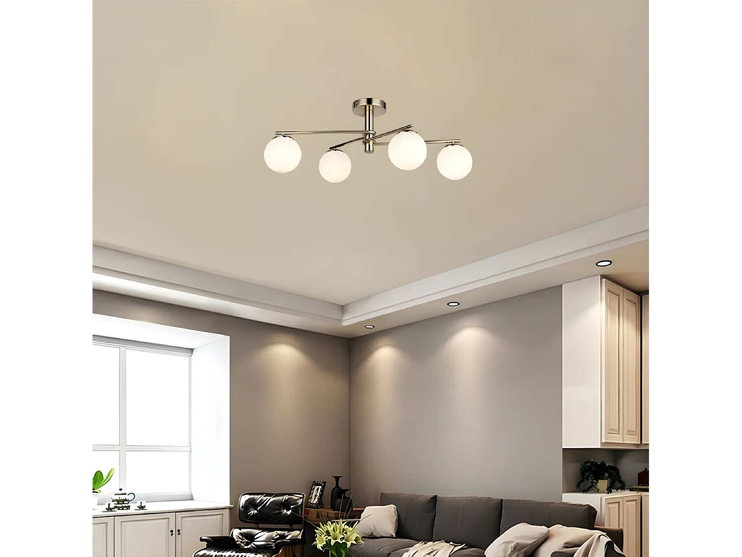 Plafonnier Benevento, Or, 47,5x76,5x31,5 cm, EPIKASA