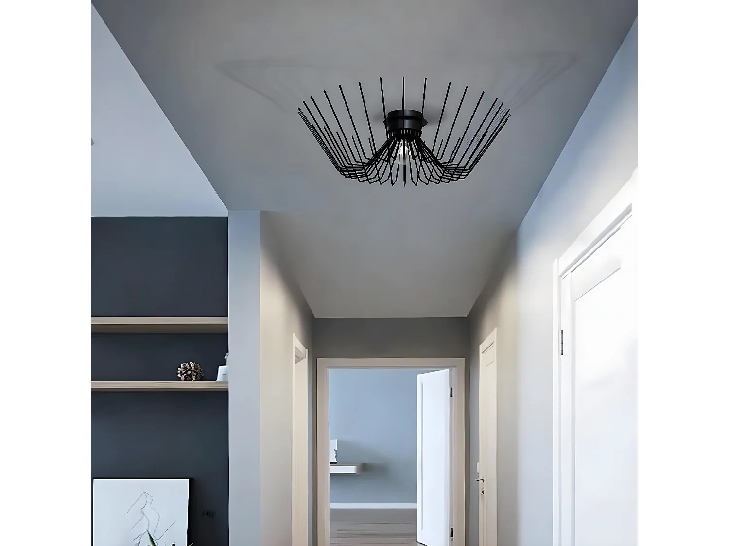 Lampa Sufitowa Matera, Czarny, 55x55x16 cm, EPIKASA