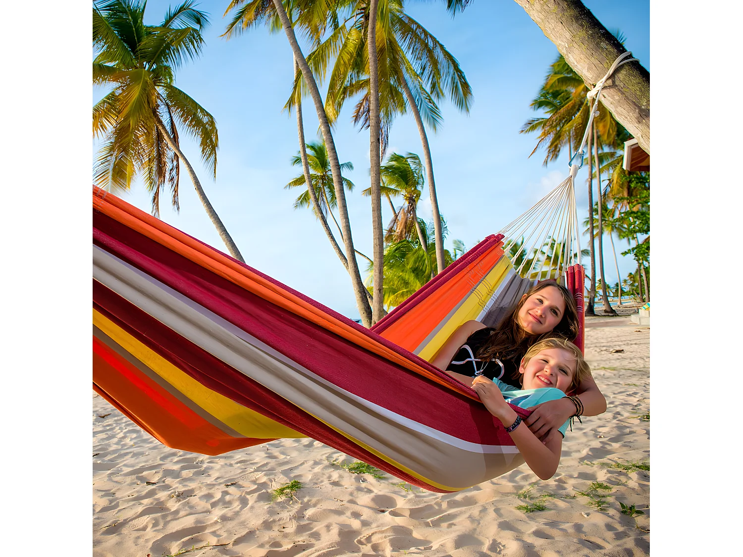 Hamac artisanal brésilien avec sac de rangement Acerola
