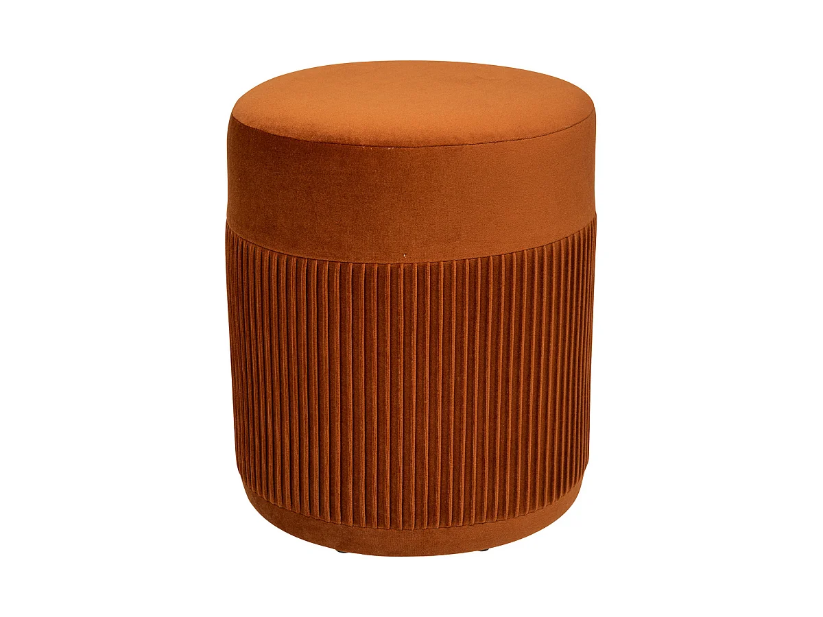 Pouf en Velours Ambre D. 31 x H. 38 cm