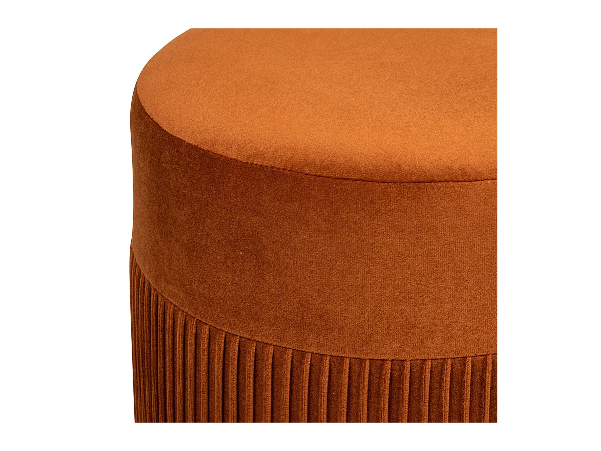 Pouf en Velours Ambre D. 31 x H. 38 cm