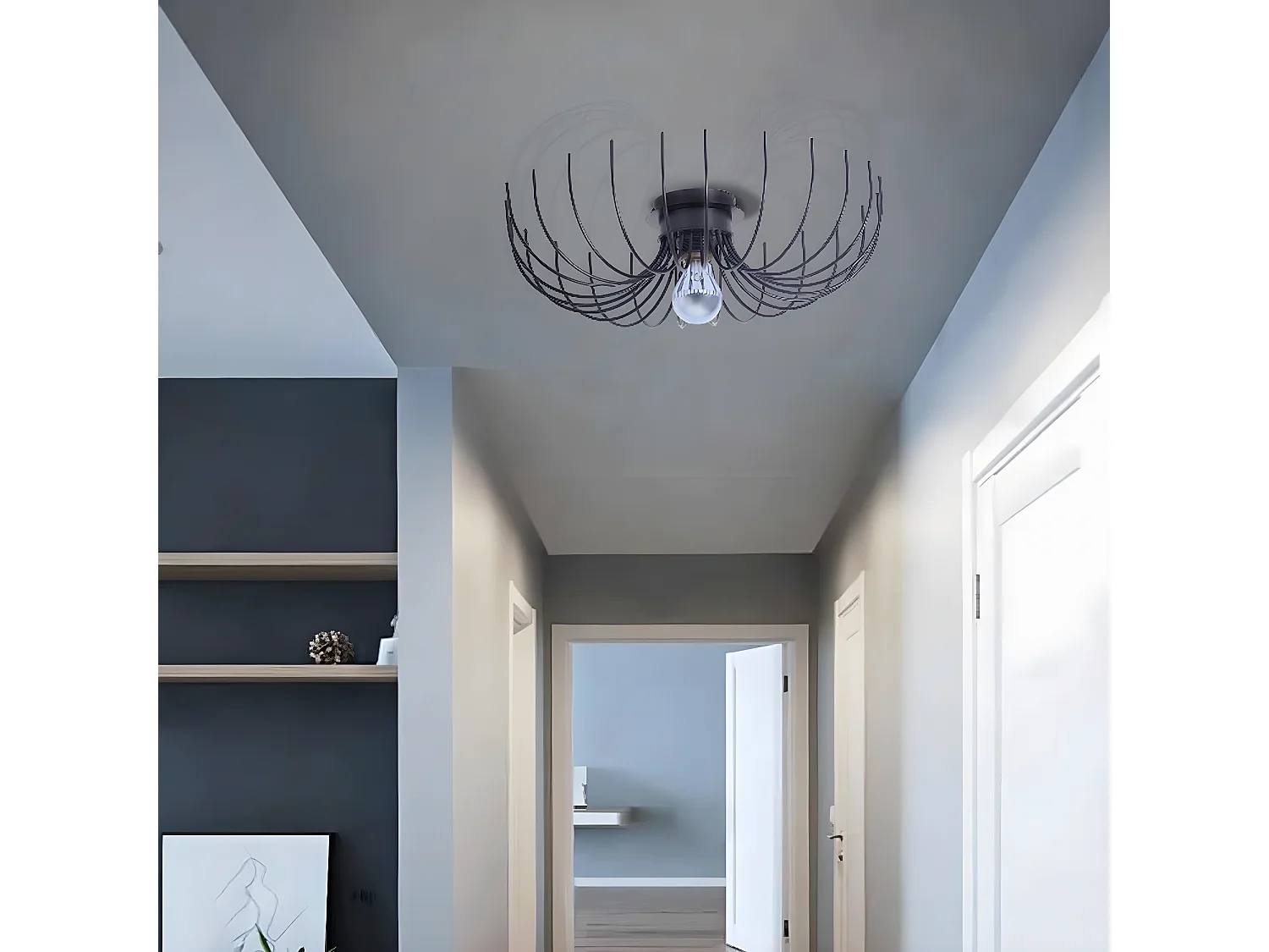 Plafondlamp Carrara - Zwart - 46x46x13 cm - EPIKASA