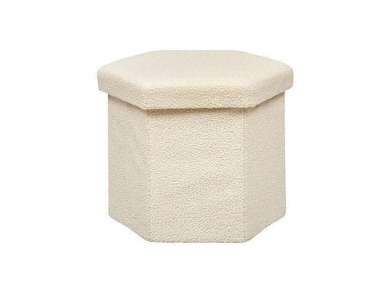 Sechseckiger Pouf mit Locken 40 x 45 cm