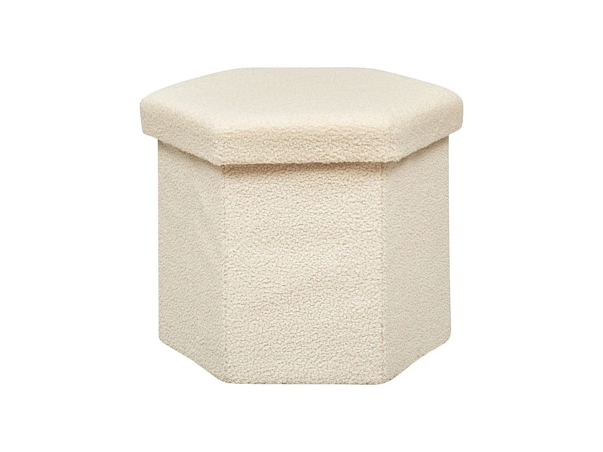 Sechseckiger Pouf mit Locken 40 x 45 cm