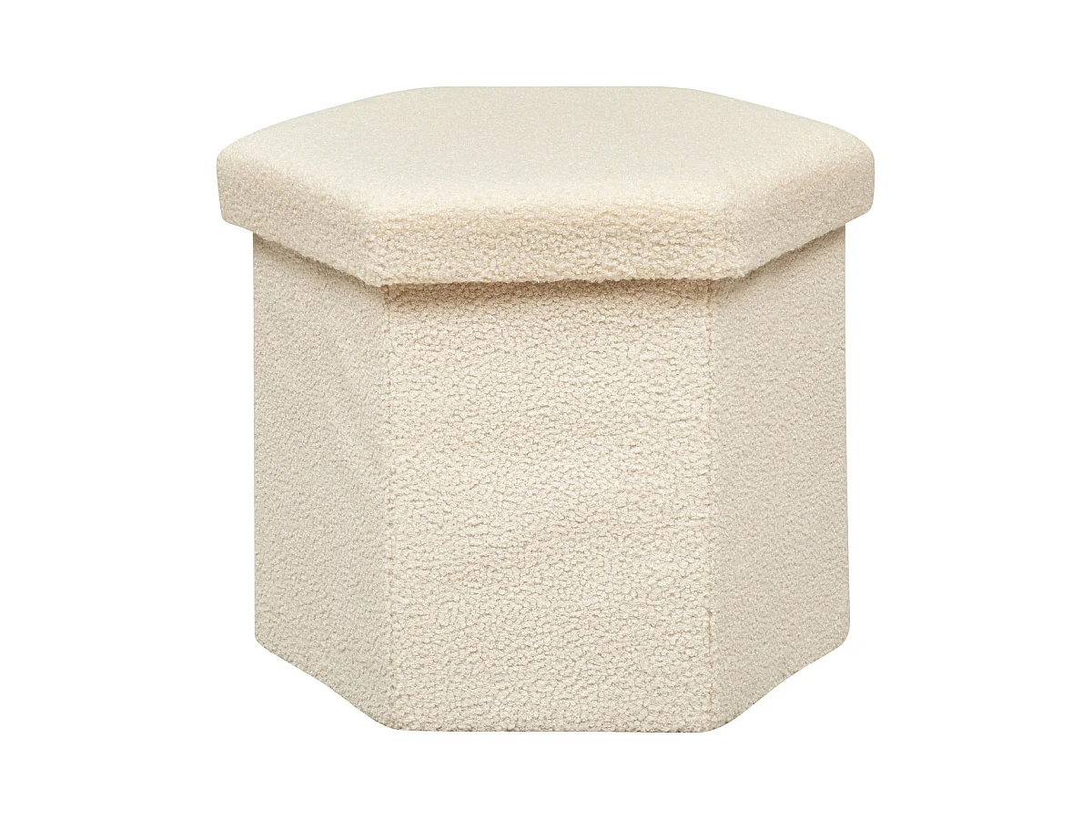 Sechseckiger Pouf mit Locken 40 x 45 cm