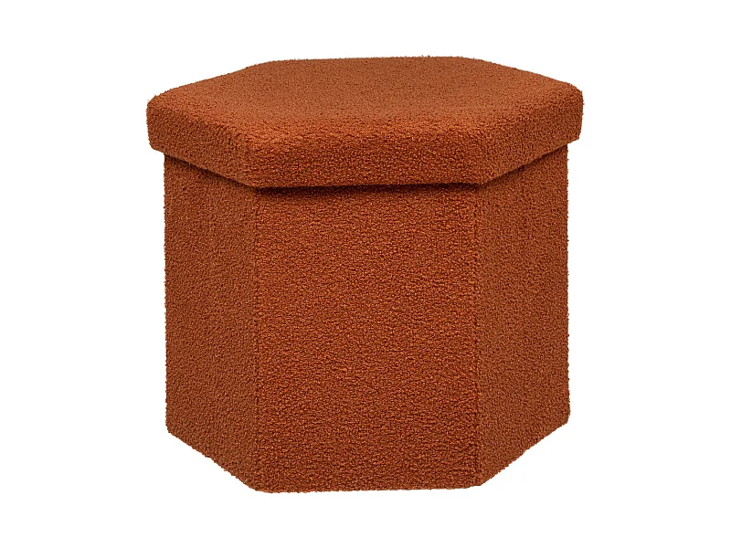 Pouf pliant et Coffre de rangement en tissu à bouclettes Ambre