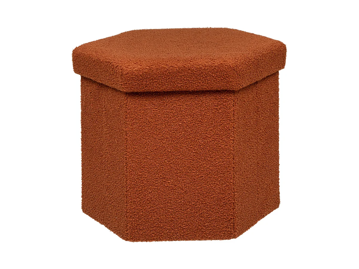 Pouf pliant et Coffre de rangement en tissu à bouclettes Ambre
