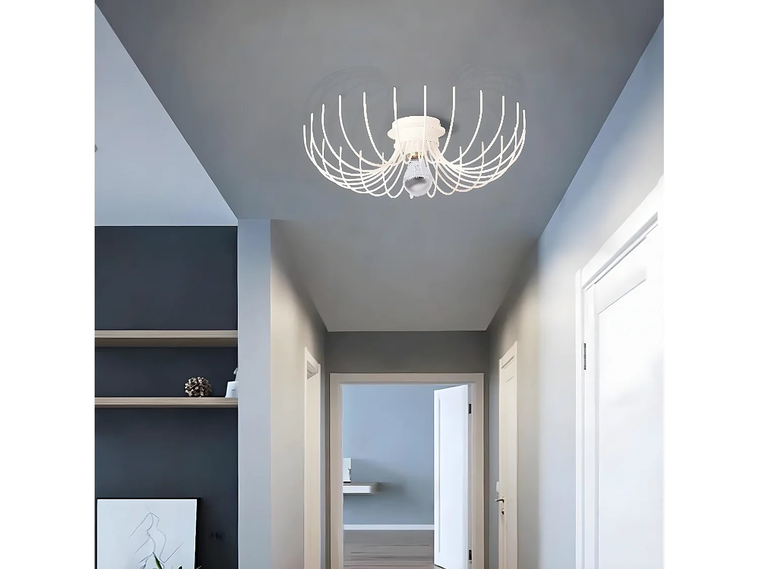 Plafonnier Carrara, Blanc, 46x46x13 cm, EPIKASA