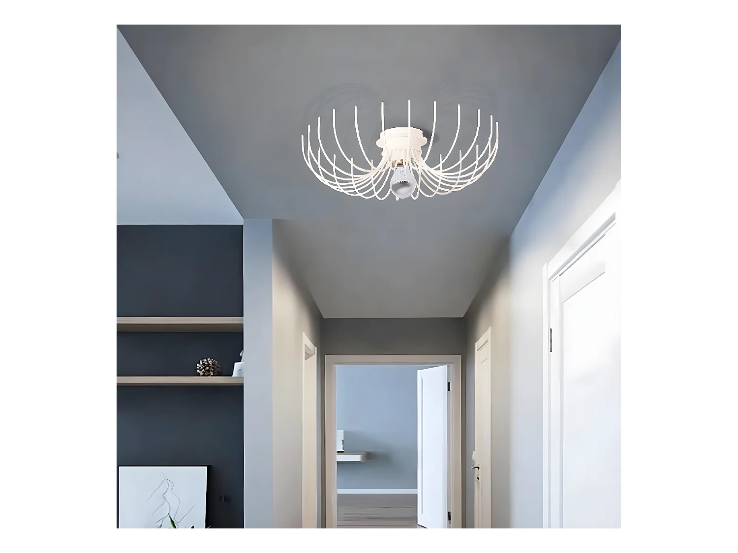 Candeeiro de Teto Carrara, Branco, 46x46x13 cm, EPIKASA