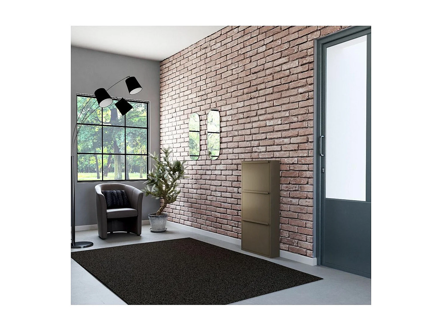 Meuble range chaussures en acier 3 abattants Brice