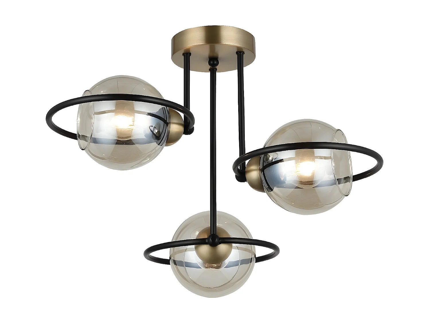 Plafonnier Sassari, Noir, 44x44x34 cm, EPIKASA