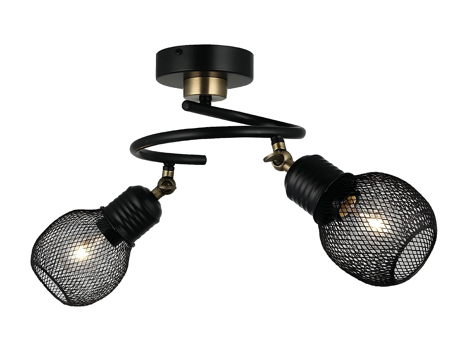 Plafonnier Piacenza, Noir, 32x19x34 cm, EPIKASA