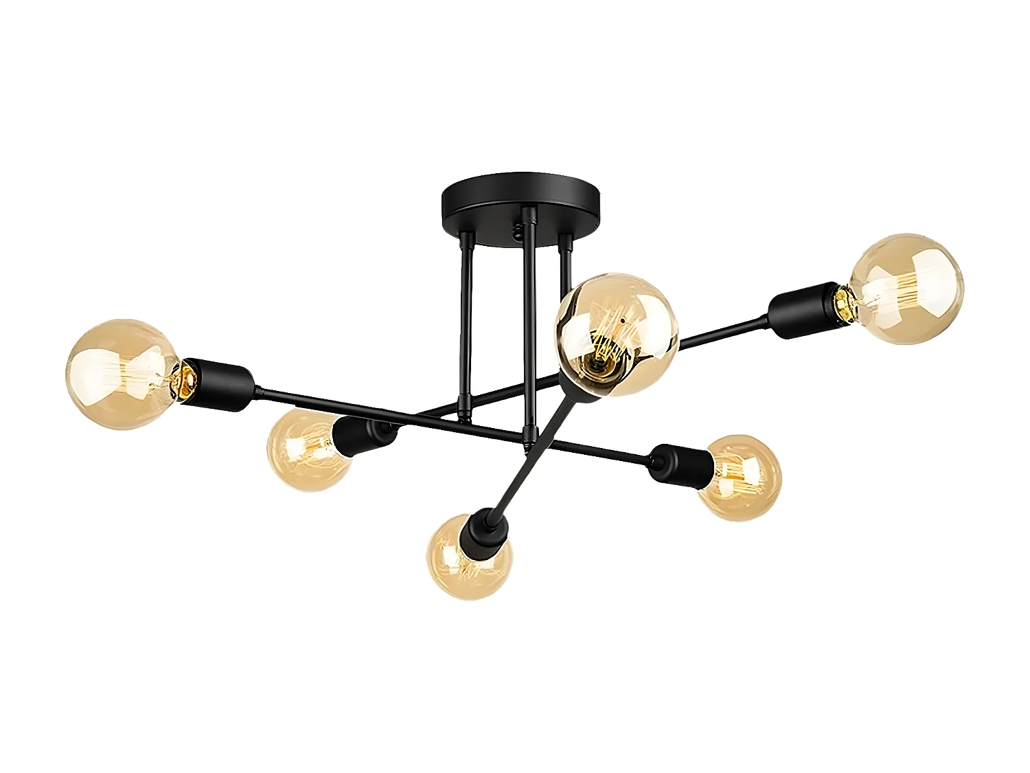 Plafonnier Matera, Noir, 64x64x30 cm, EPIKASA