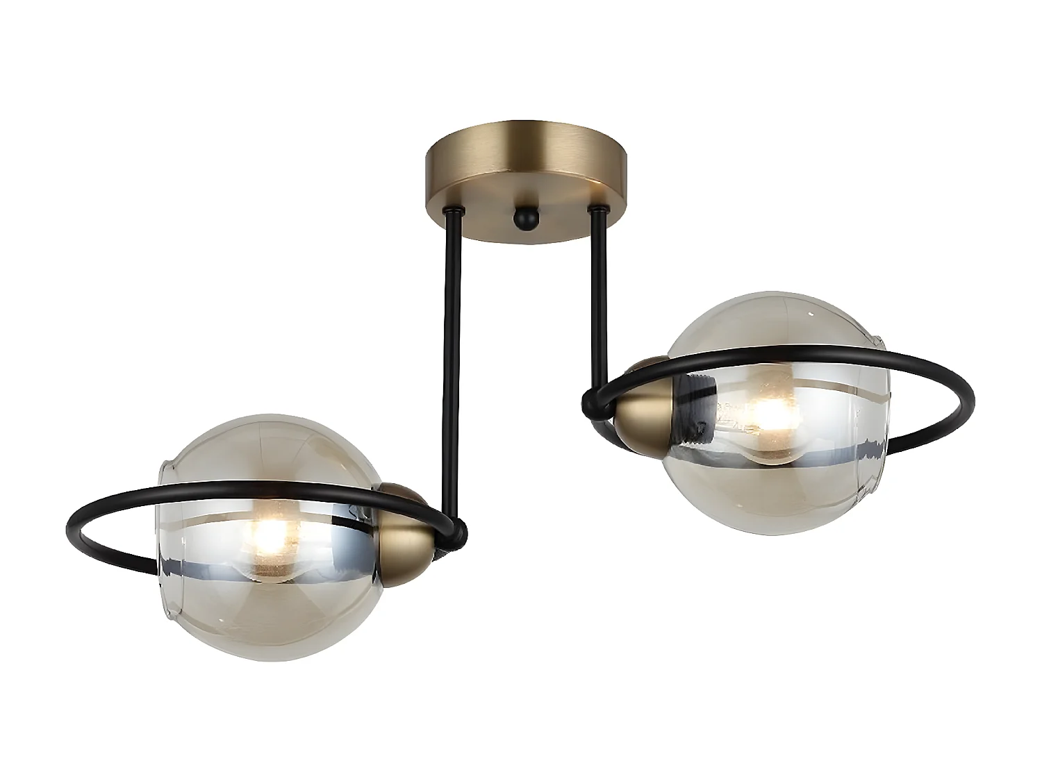 Plafonnier Sassari, Noir, 50x22x30 cm, EPIKASA