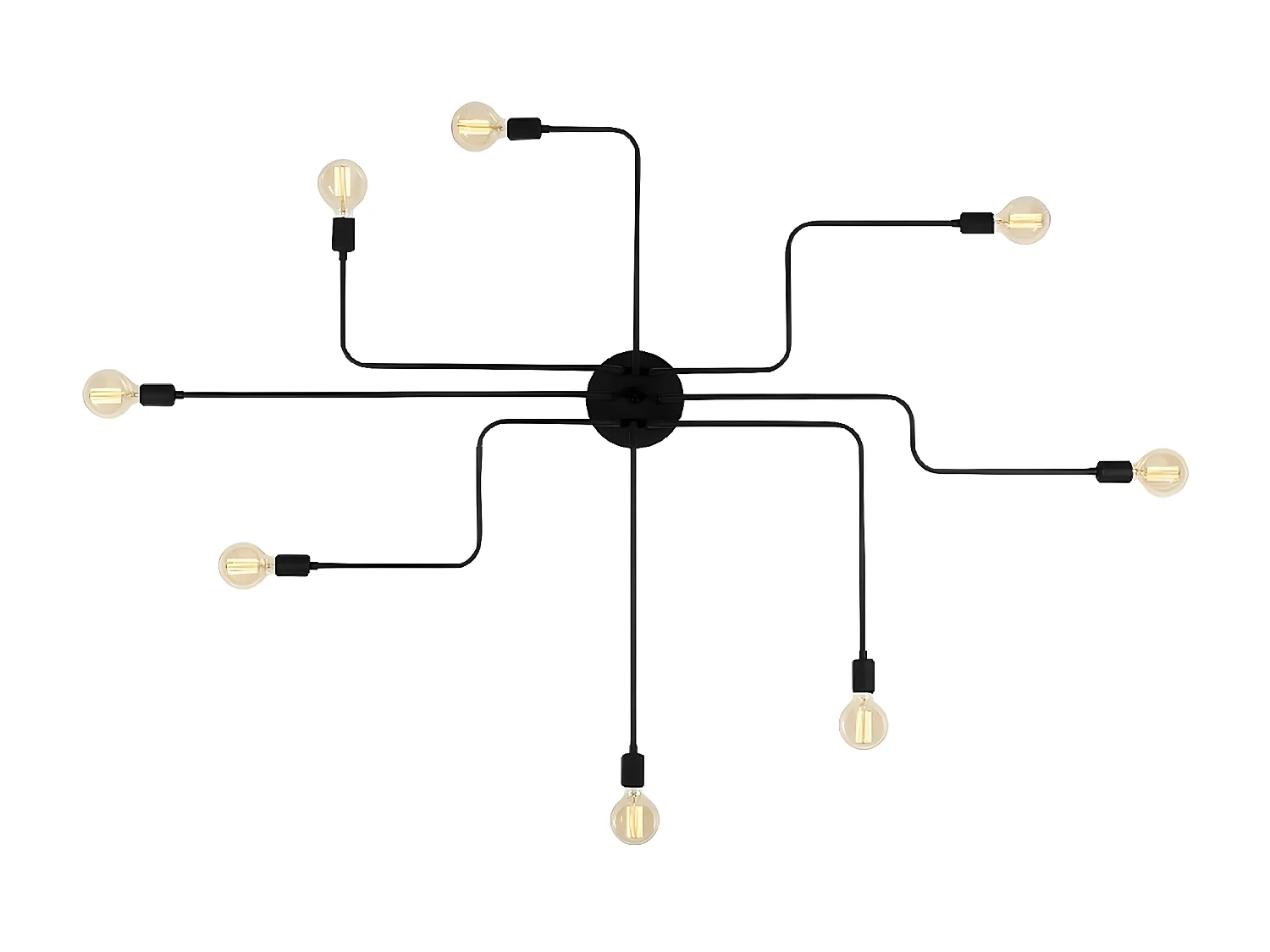 Plafonnier Trapani, Noir, 190x130x15 cm, EPIKASA