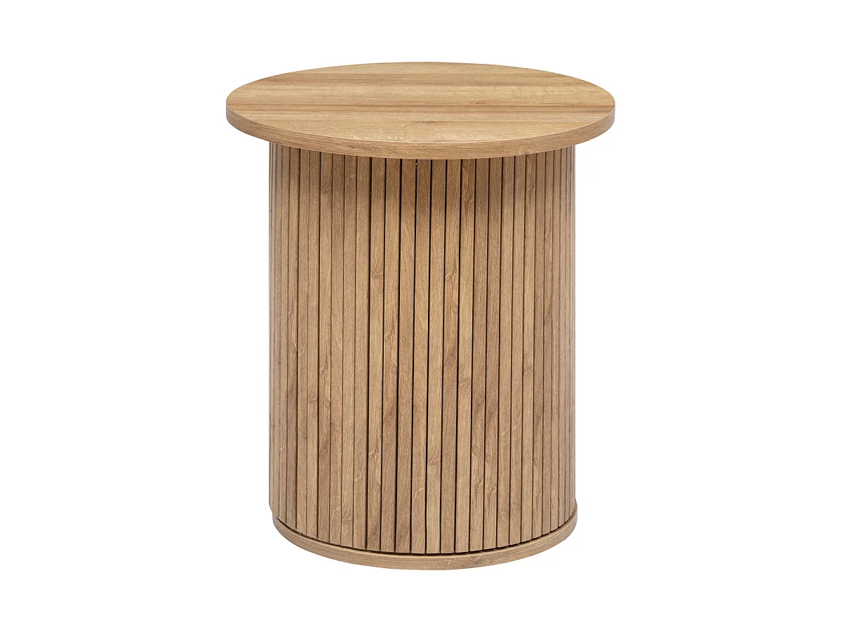 Table à café placage effet bois D 45 x H 50 cm