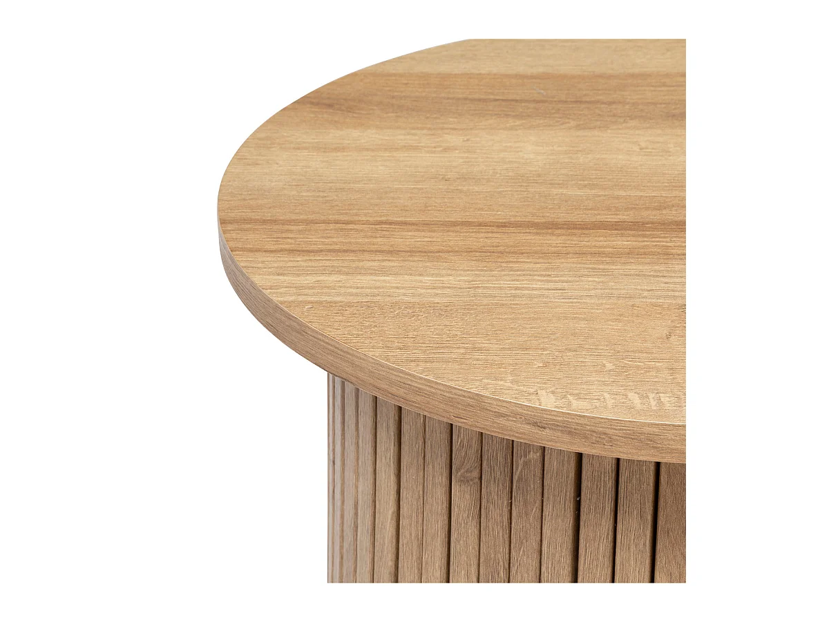 Table à café placage effet bois D 45 x H 50 cm