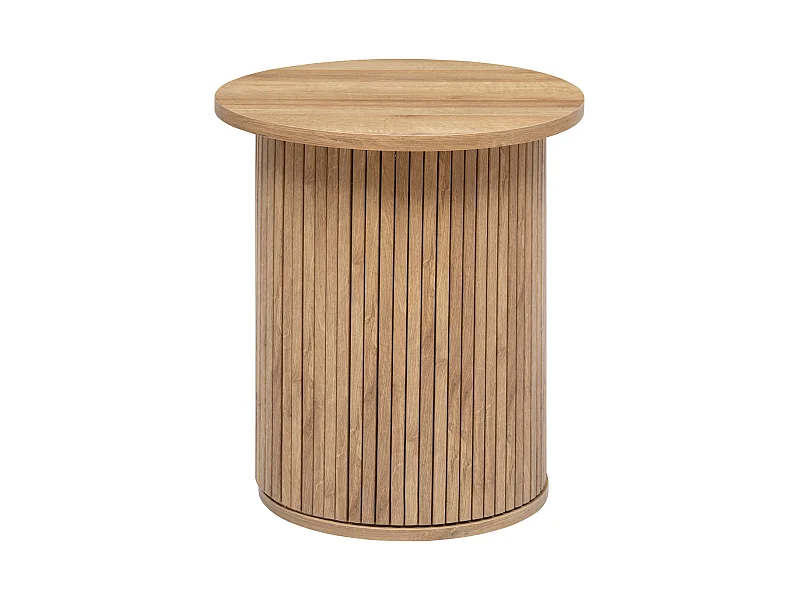 Table à café placage effet bois D 45 x H 50 cm