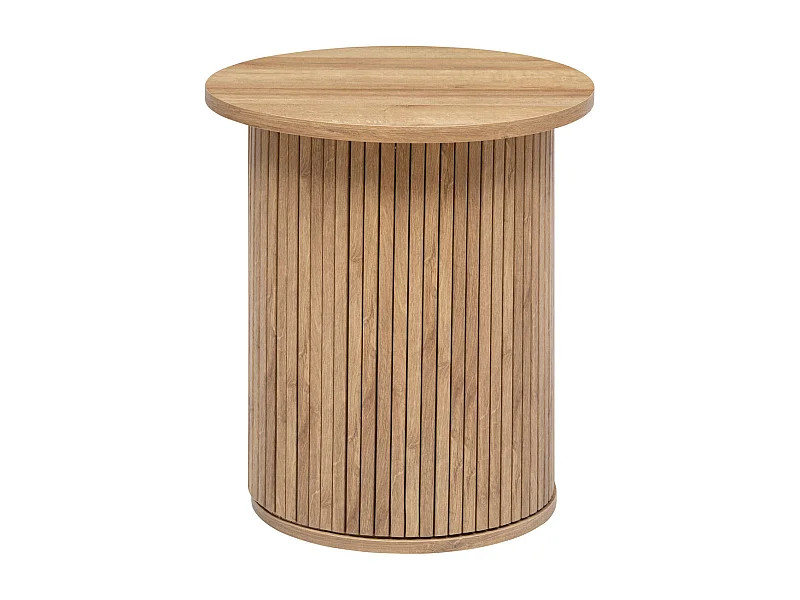 Table à café placage effet bois D 45 x H 50 cm