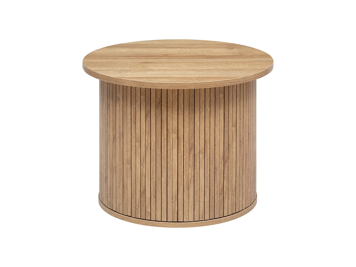 Table à café placage effet bois D 60 x H 45 cm