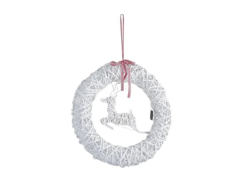 Couronne de porte cerf avec LEDs 55cm