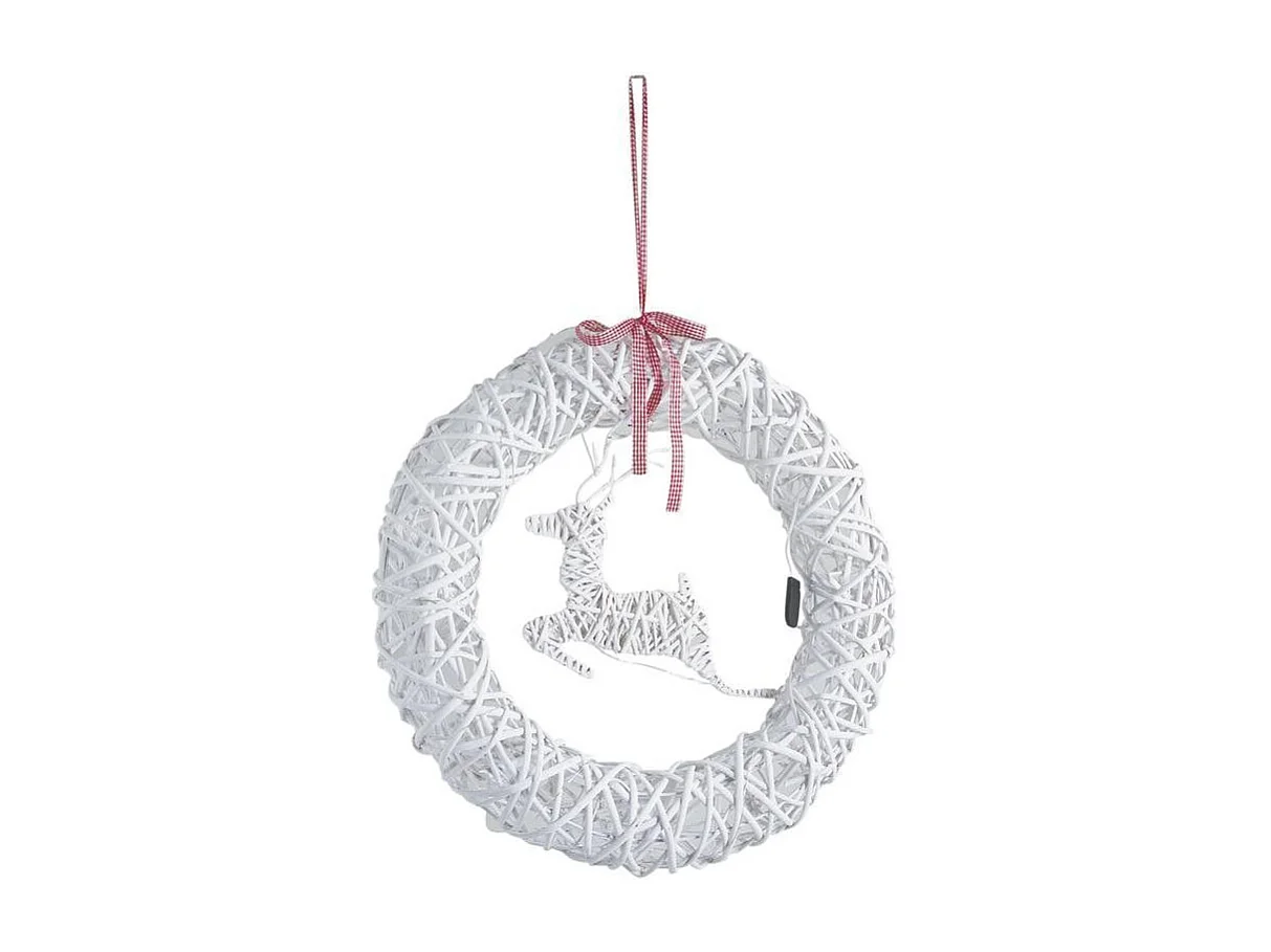 Couronne de porte cerf avec LEDs 55cm