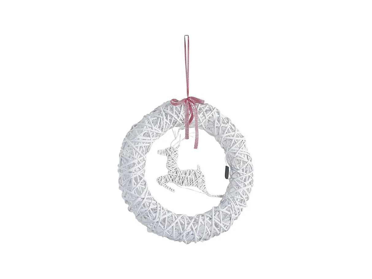 Couronne de porte cerf avec LEDs 55cm