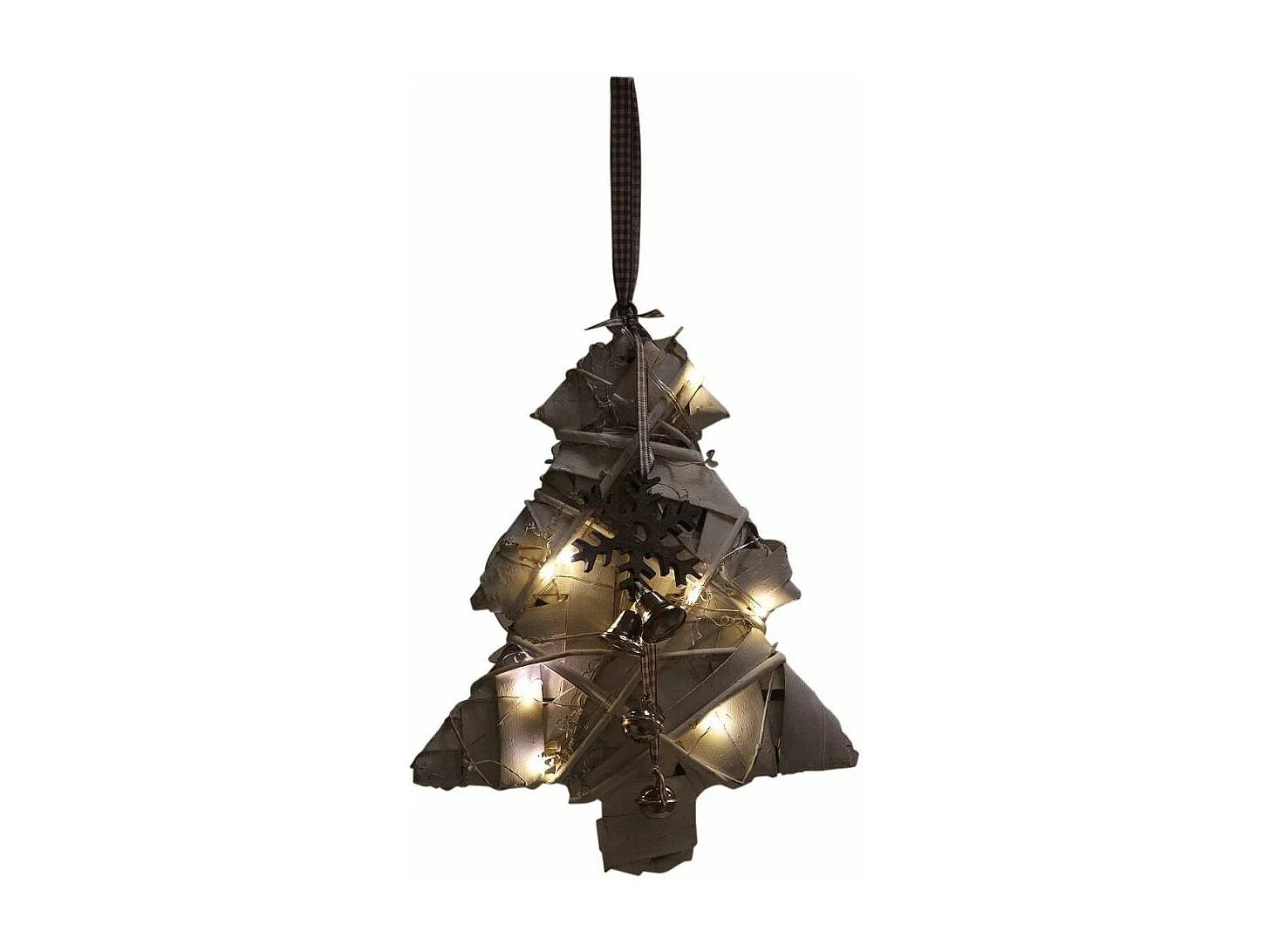 Sapin en bois lumineux à suspendre