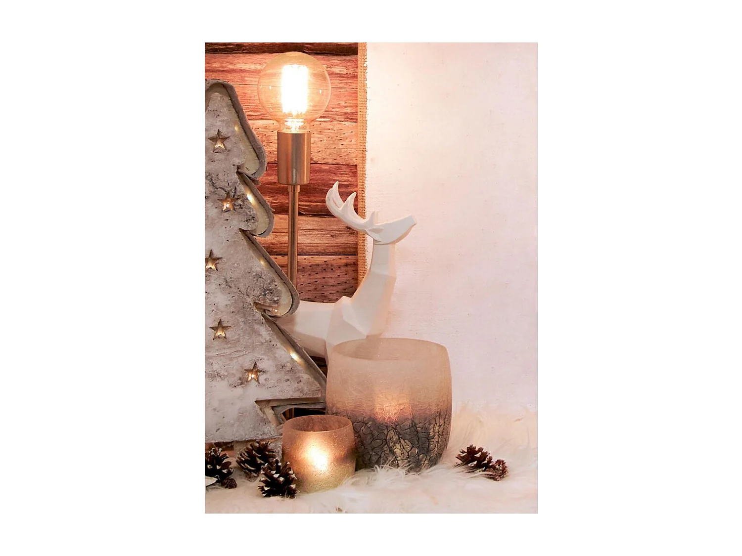 Sapin décoratif en bouleau avec led 65 cm